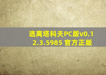 逃离塔科夫PC版v0.12.3.5985 官方正版